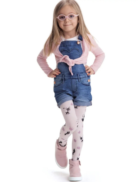 Girls' tights with dogs 40 den