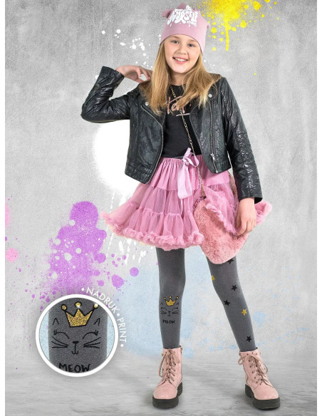 Tights for girls with a cat